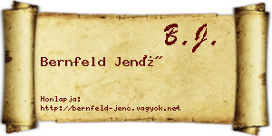 Bernfeld Jenő névjegykártya